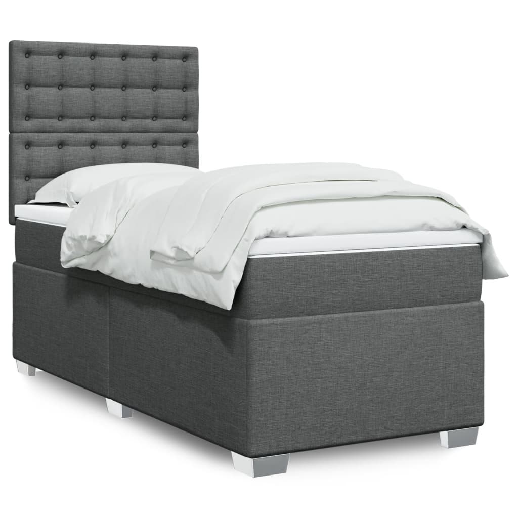 Lit Boxspring Avec Matelas Tissu