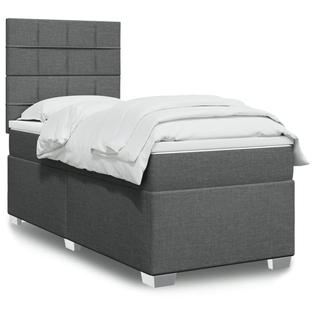 Lit Boxspring Avec Matelas Tissu