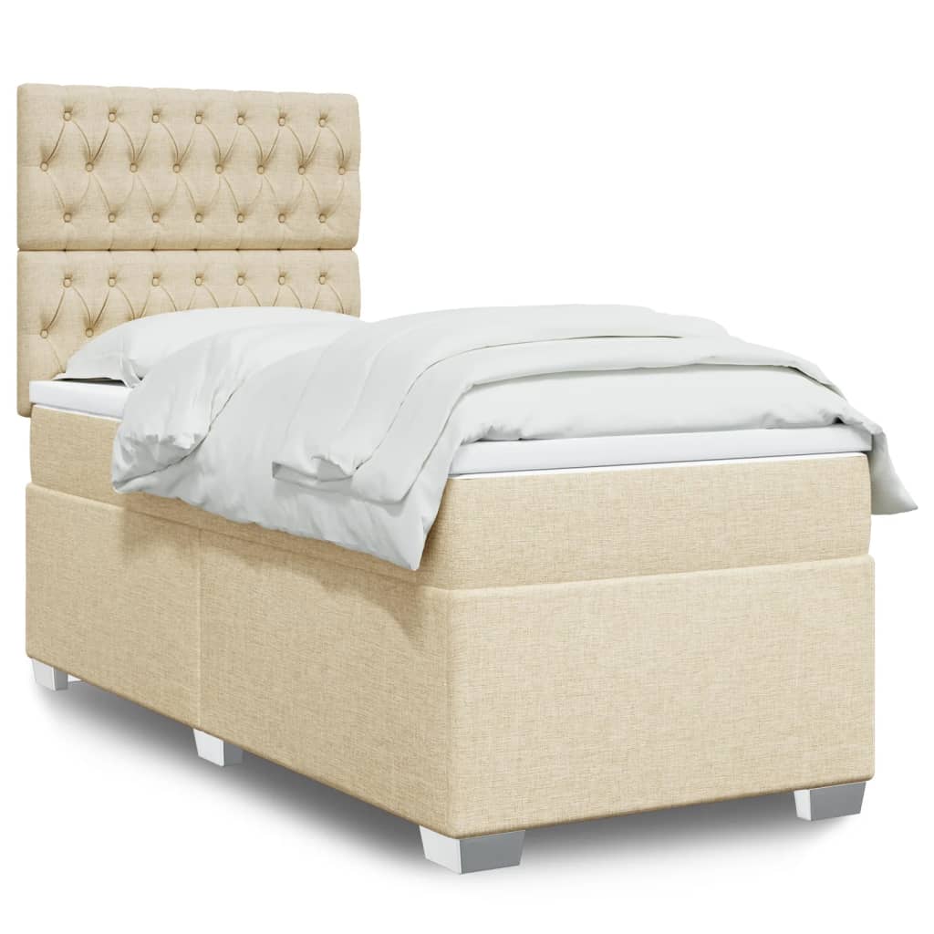 Lit Boxspring Avec Matelas Tissu