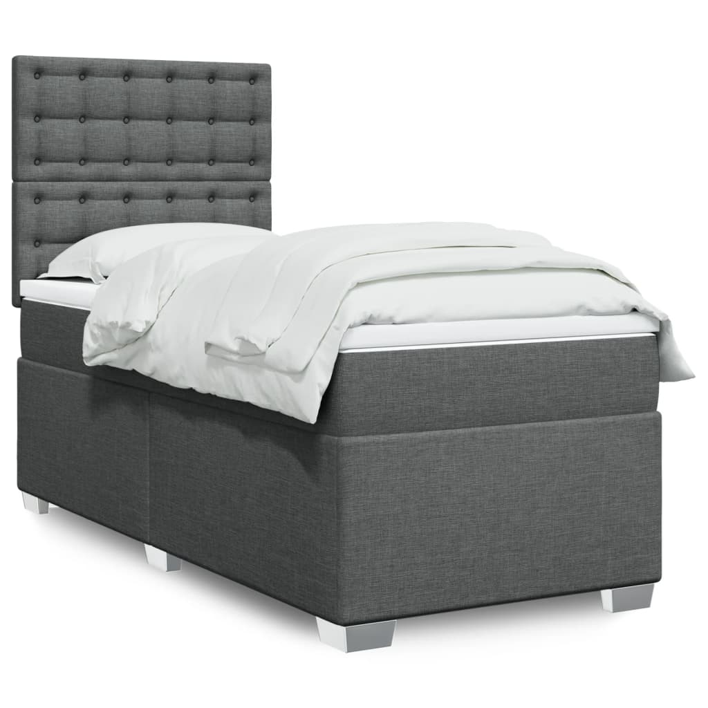 Lit Boxspring Avec Matelas Tissu