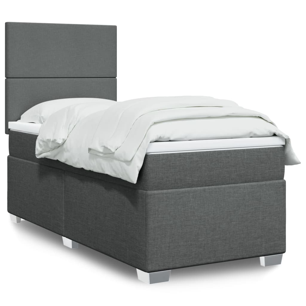Lit Boxspring Avec Matelas Tissu