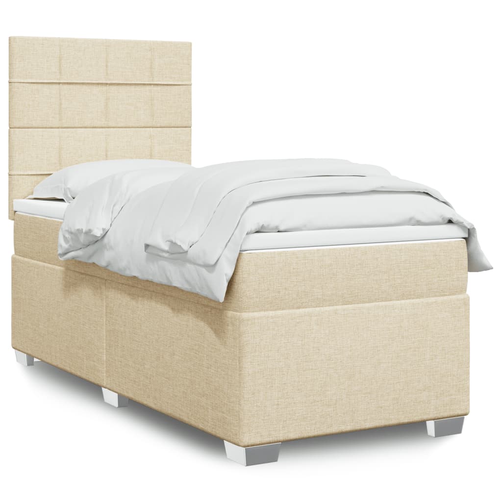 Lit Boxspring Avec Matelas Tissu