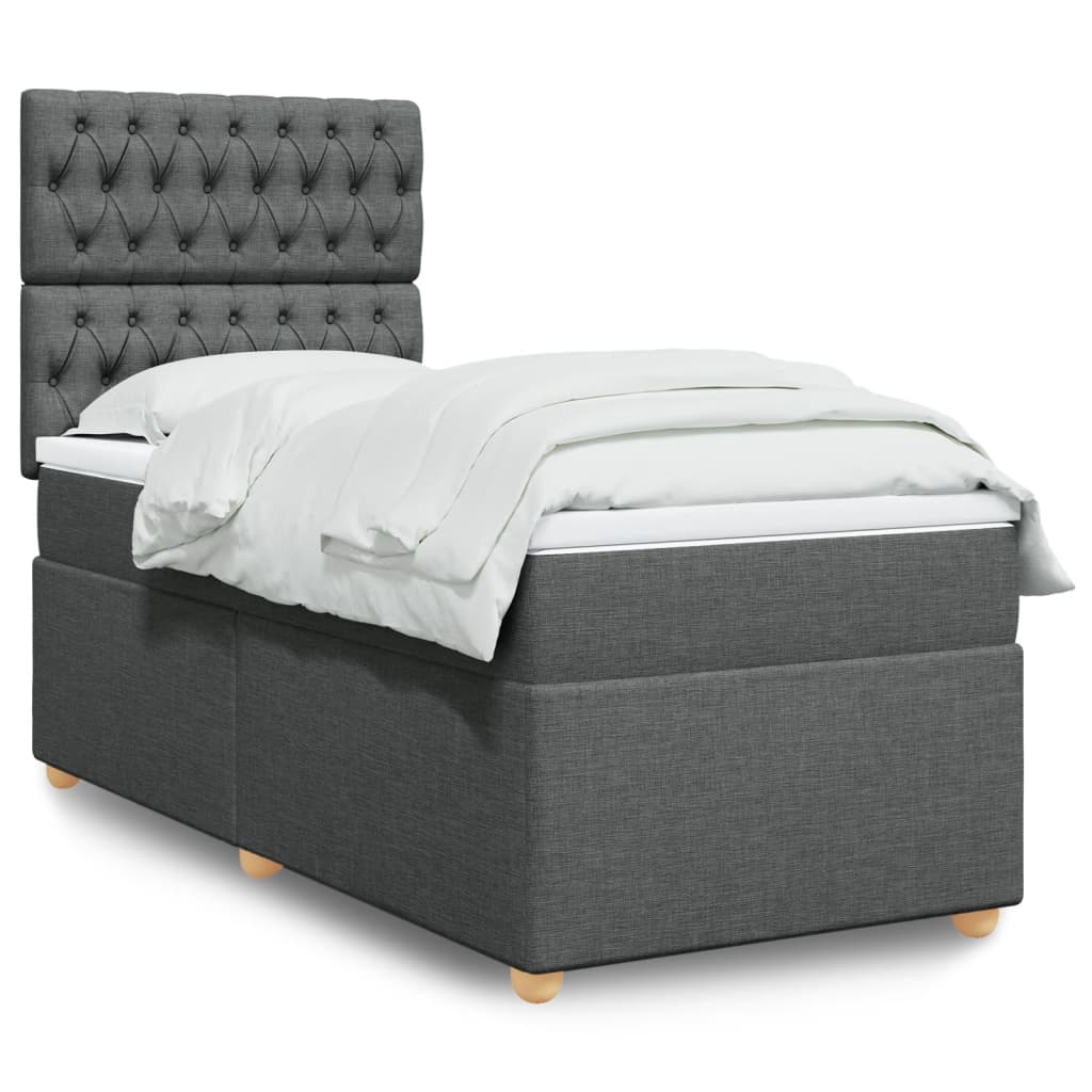 Lit Boxspring Avec Matelas Tissu