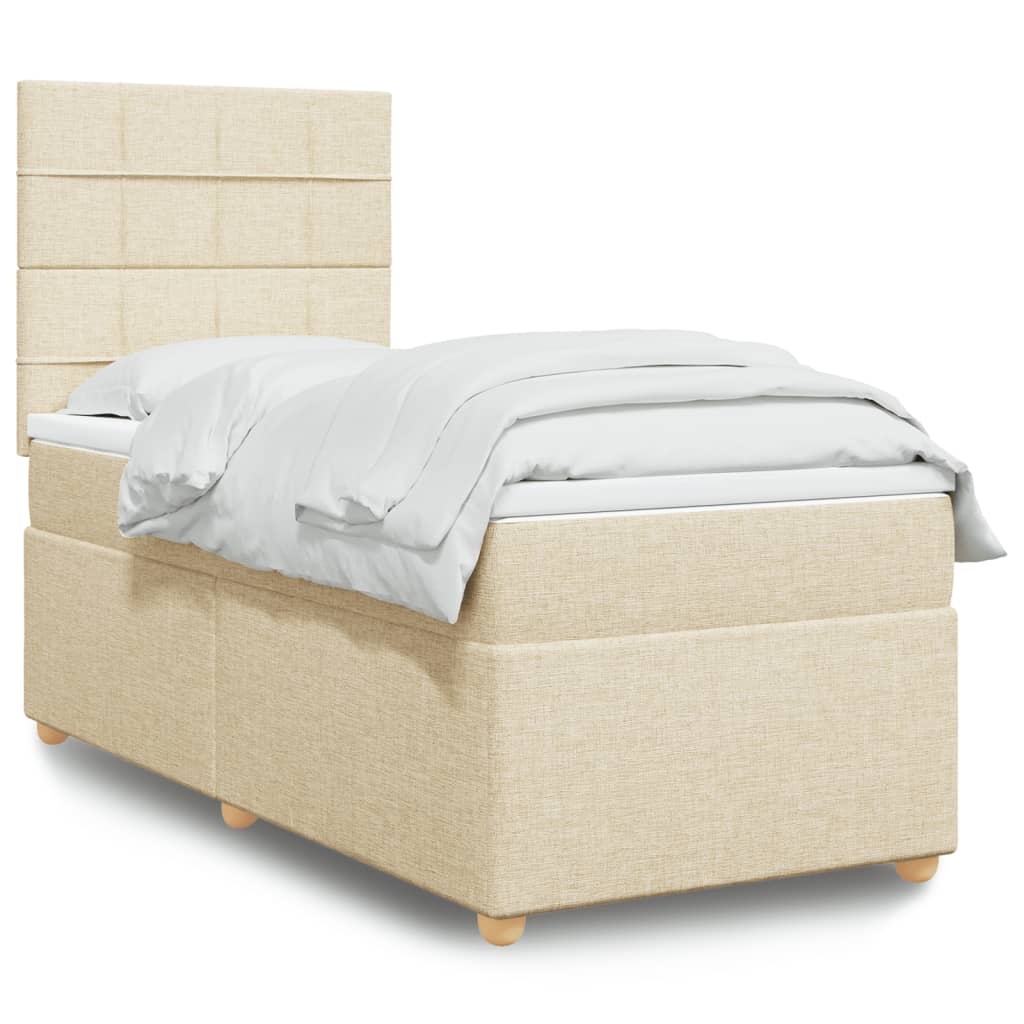 Lit Boxspring Avec Matelas Tissu