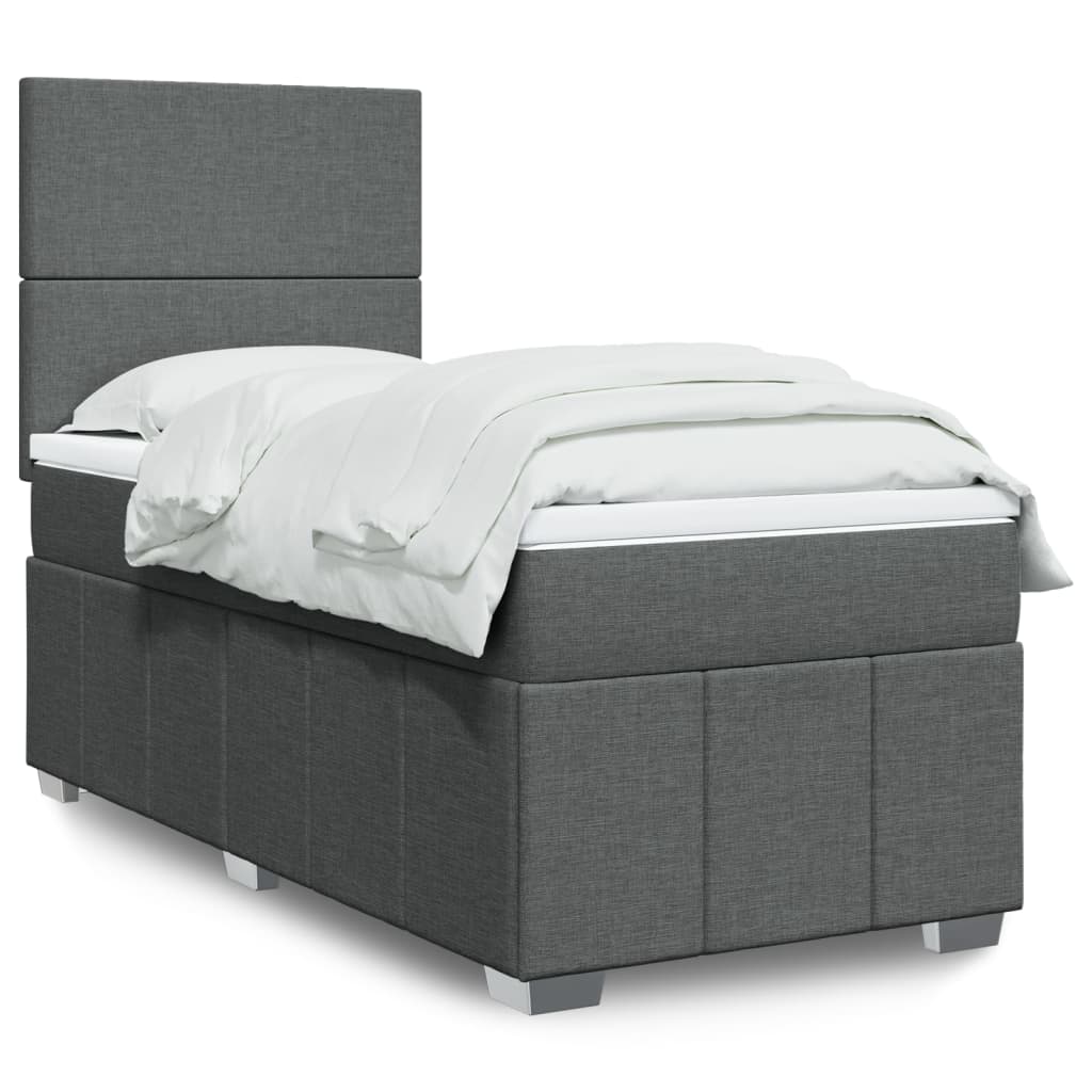 Lit Boxspring Led Avec Matelas Tissu