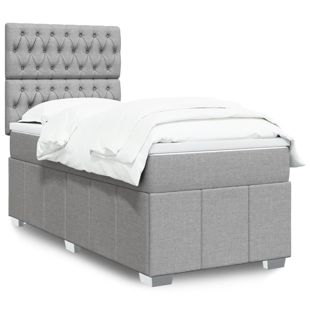 Lit Boxspring Led Avec Matelas Tissu