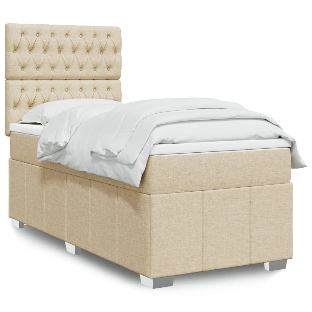 Lit Boxspring Led Avec Matelas Tissu