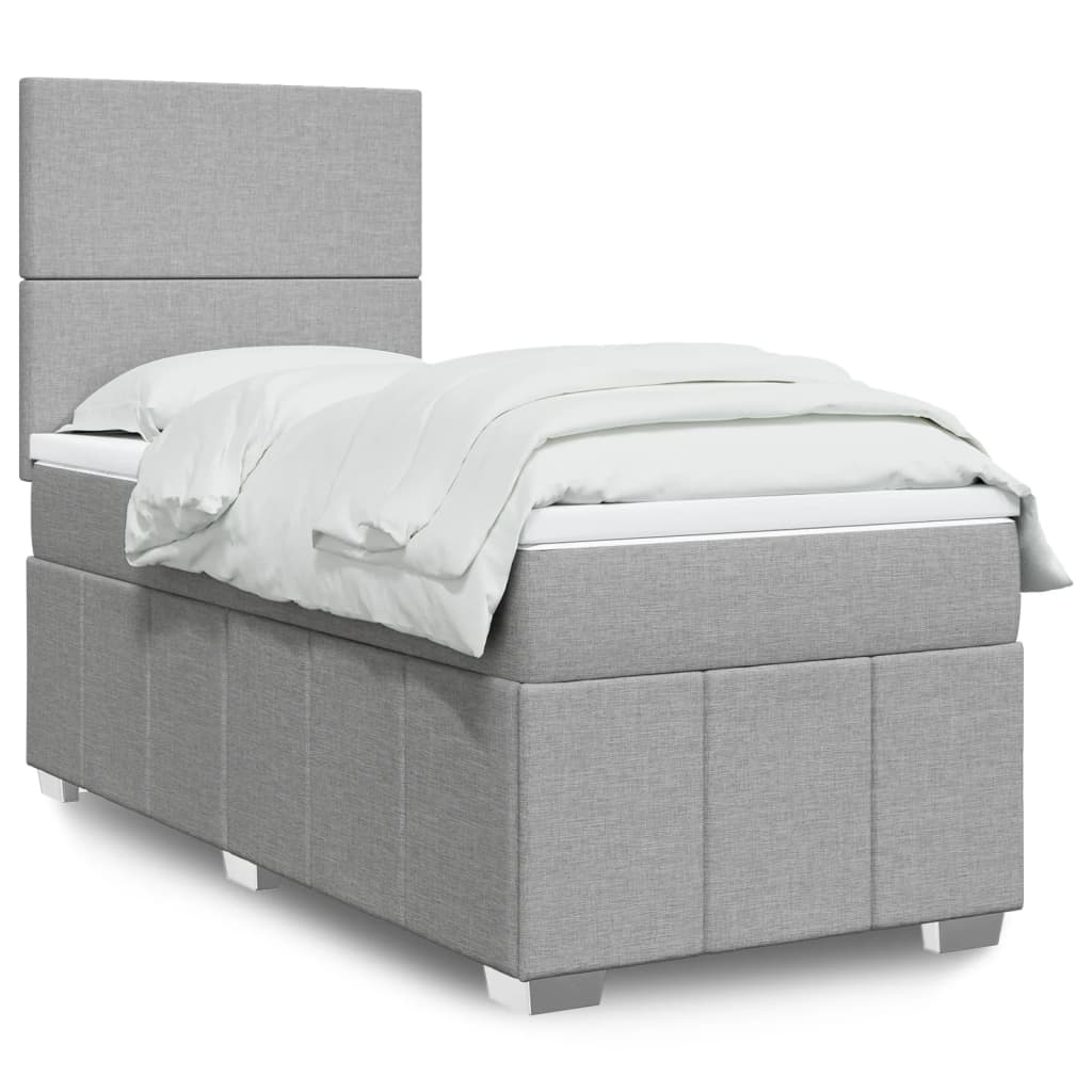 Lit Boxspring Led Avec Matelas Tissu