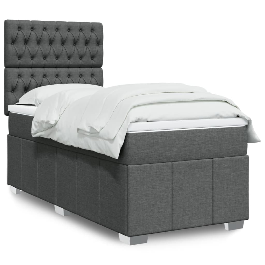 Lit Boxspring Led Avec Matelas Tissu