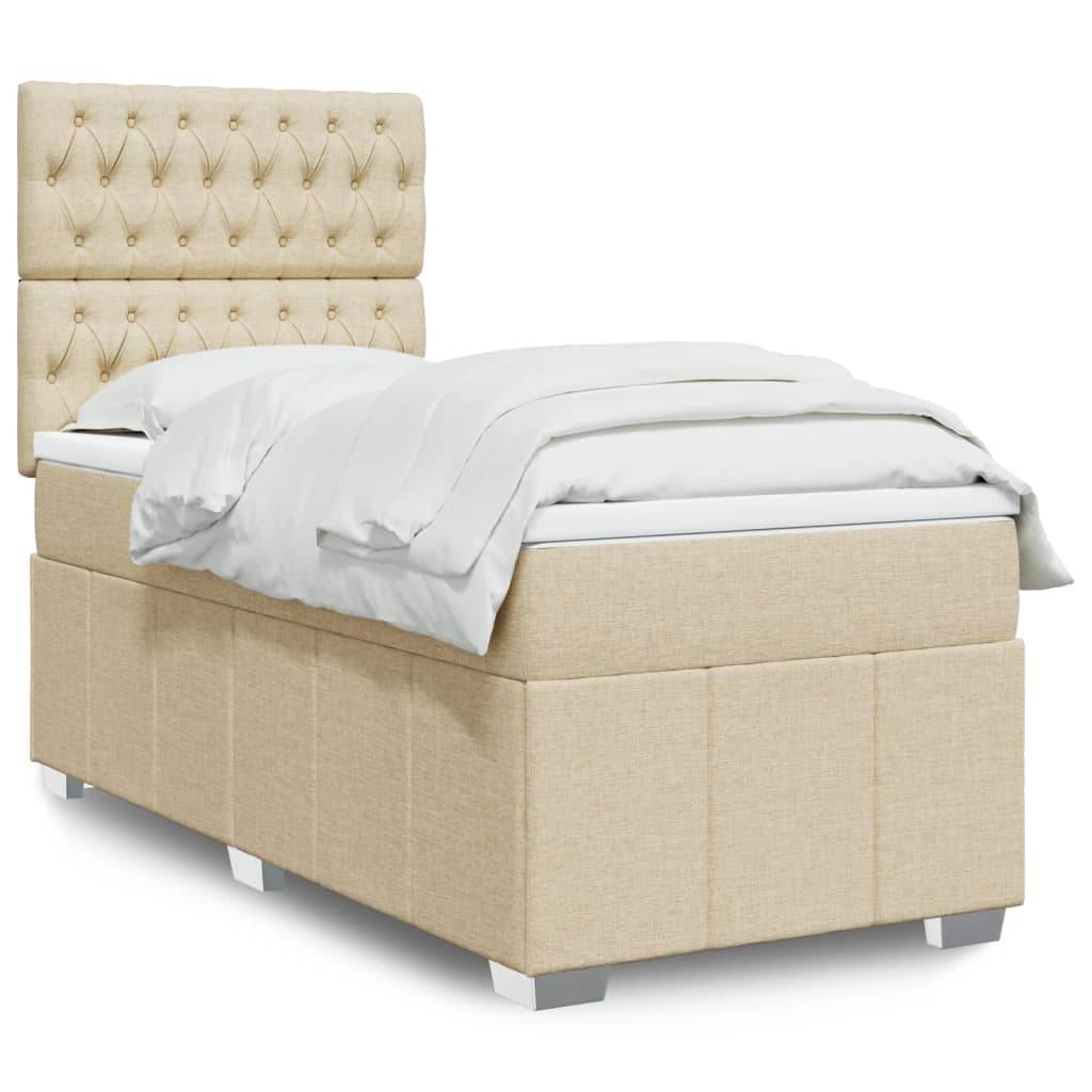 Lit Boxspring Led Avec Matelas Tissu
