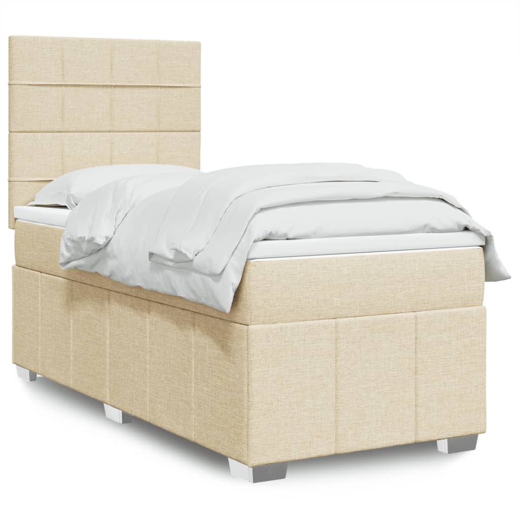 Lit Boxspring Led Avec Matelas Tissu