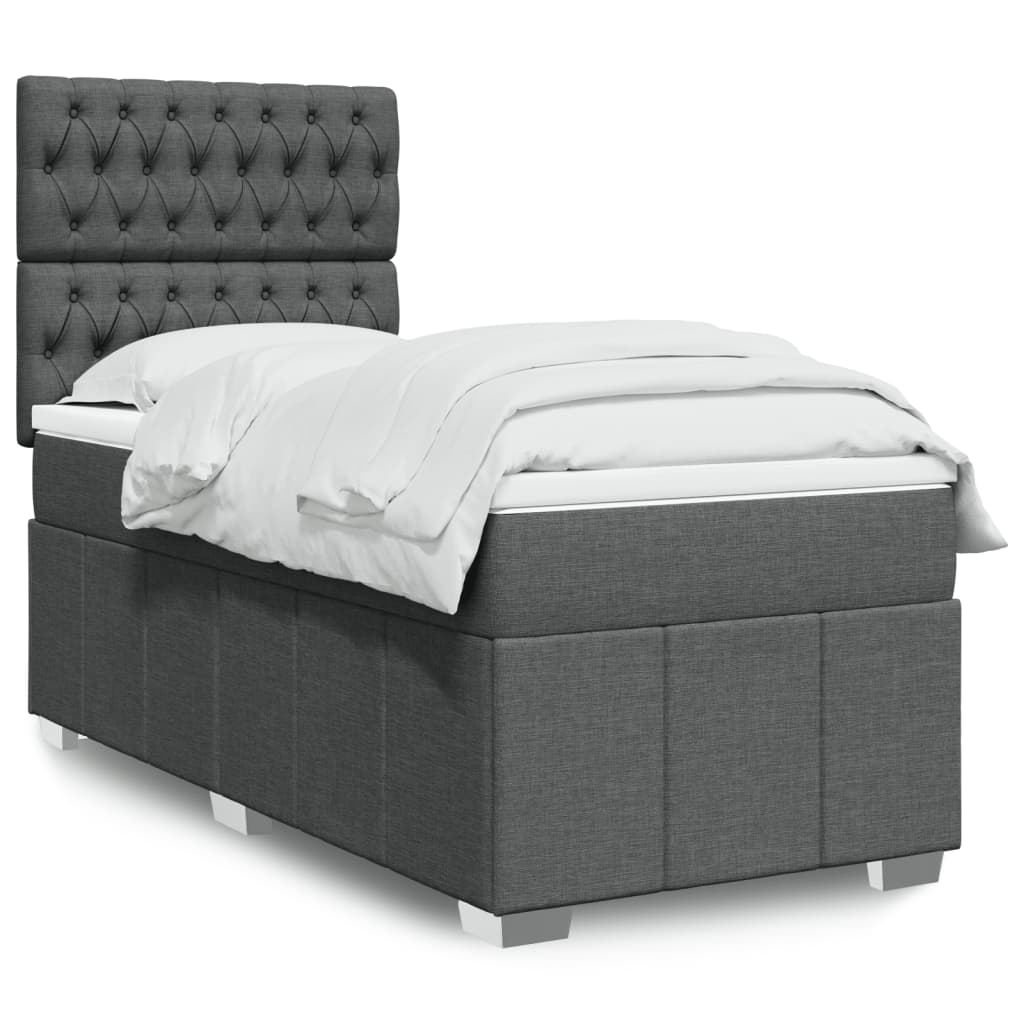 Lit Boxspring Led Avec Matelas Tissu