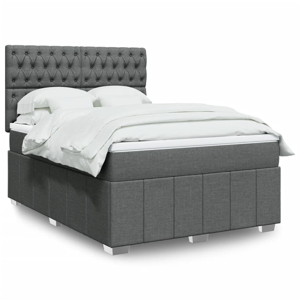 Lit Boxspring Led Avec Matelas Tissu