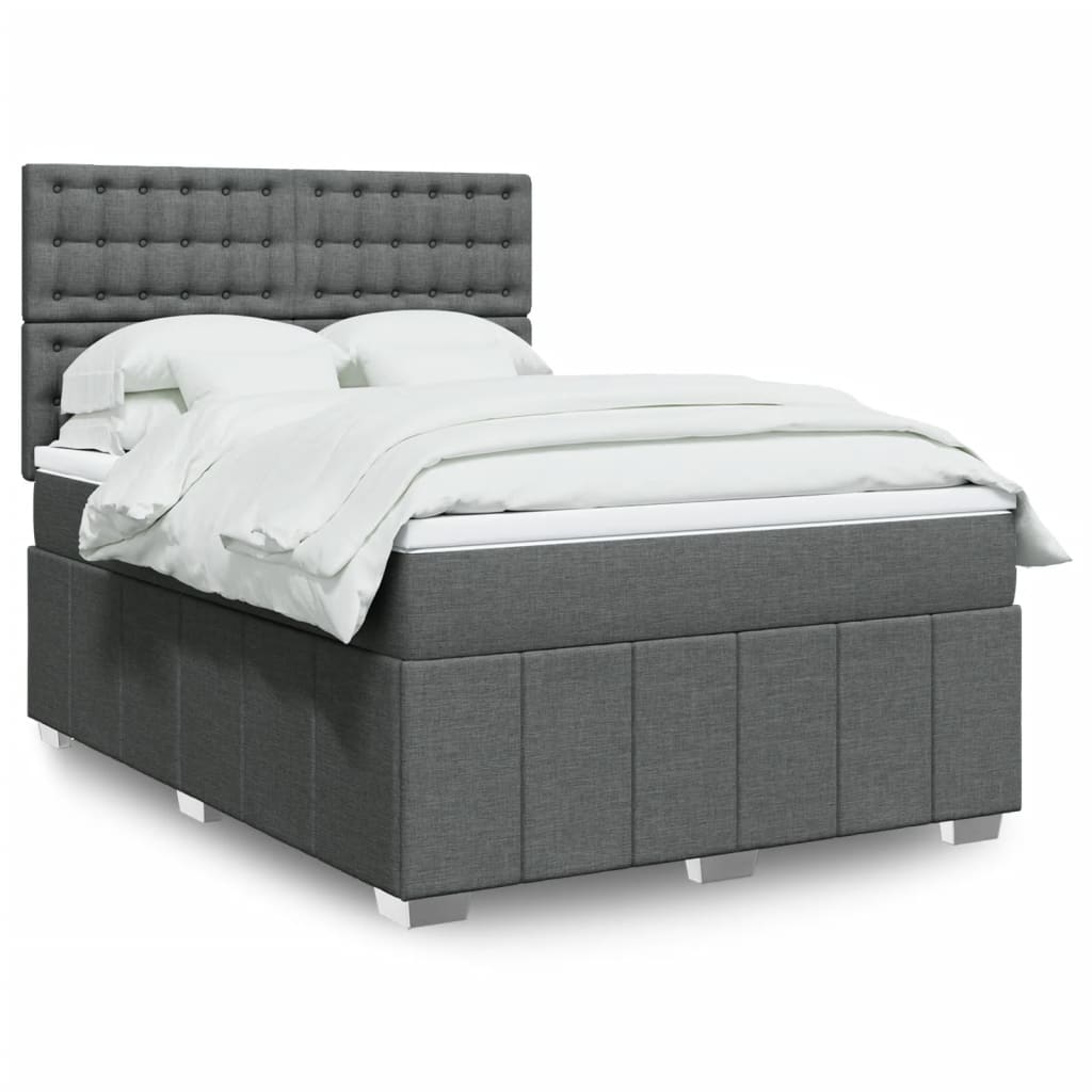 Lit Boxspring Led Avec Matelas Tissu