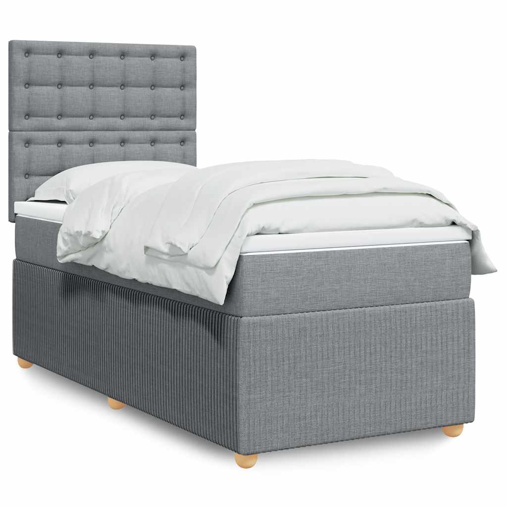 Lit Boxspring Led Avec Matelas Tissu