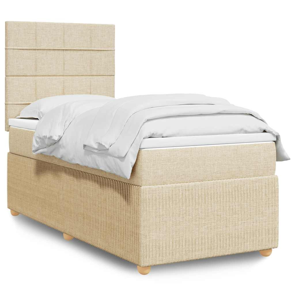 Lit Boxspring Led Avec Matelas Tissu