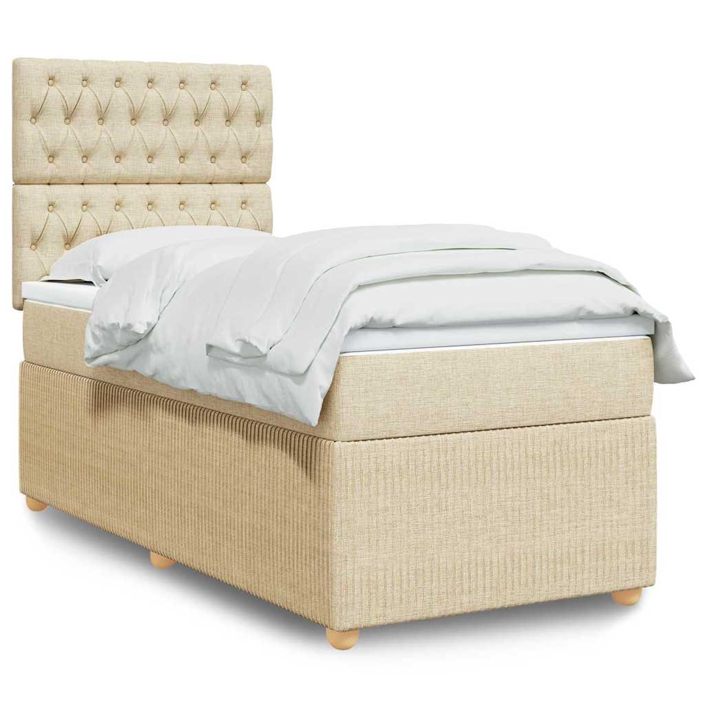 Lit Boxspring Led Avec Matelas Tissu