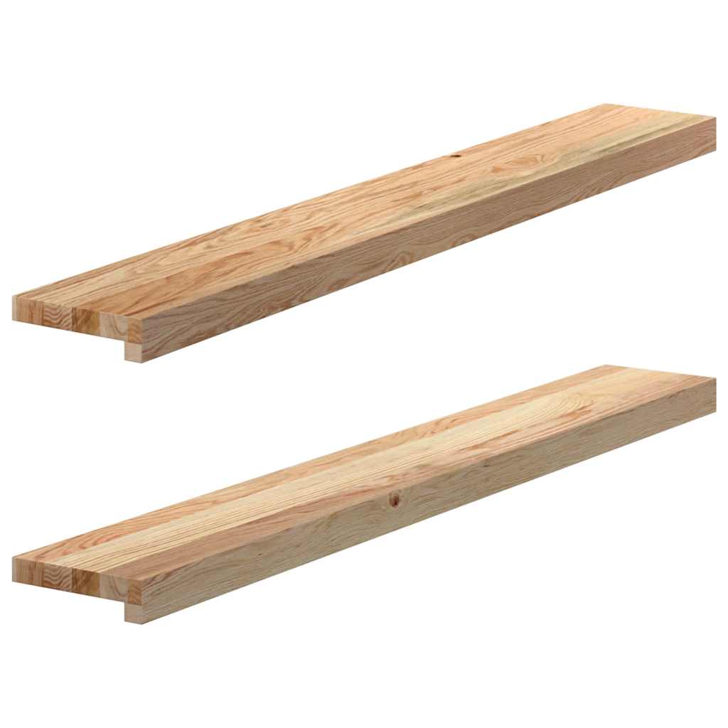Appuis De Fenêtre 2 Pcs Non Traité 160X25X2Cm Bois Chêne Massif