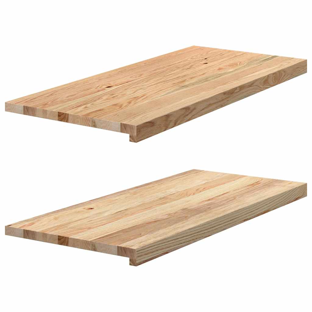 Appuis De Fenêtre 2 Pcs Non Traité 160X25X2Cm Bois Chêne Massif