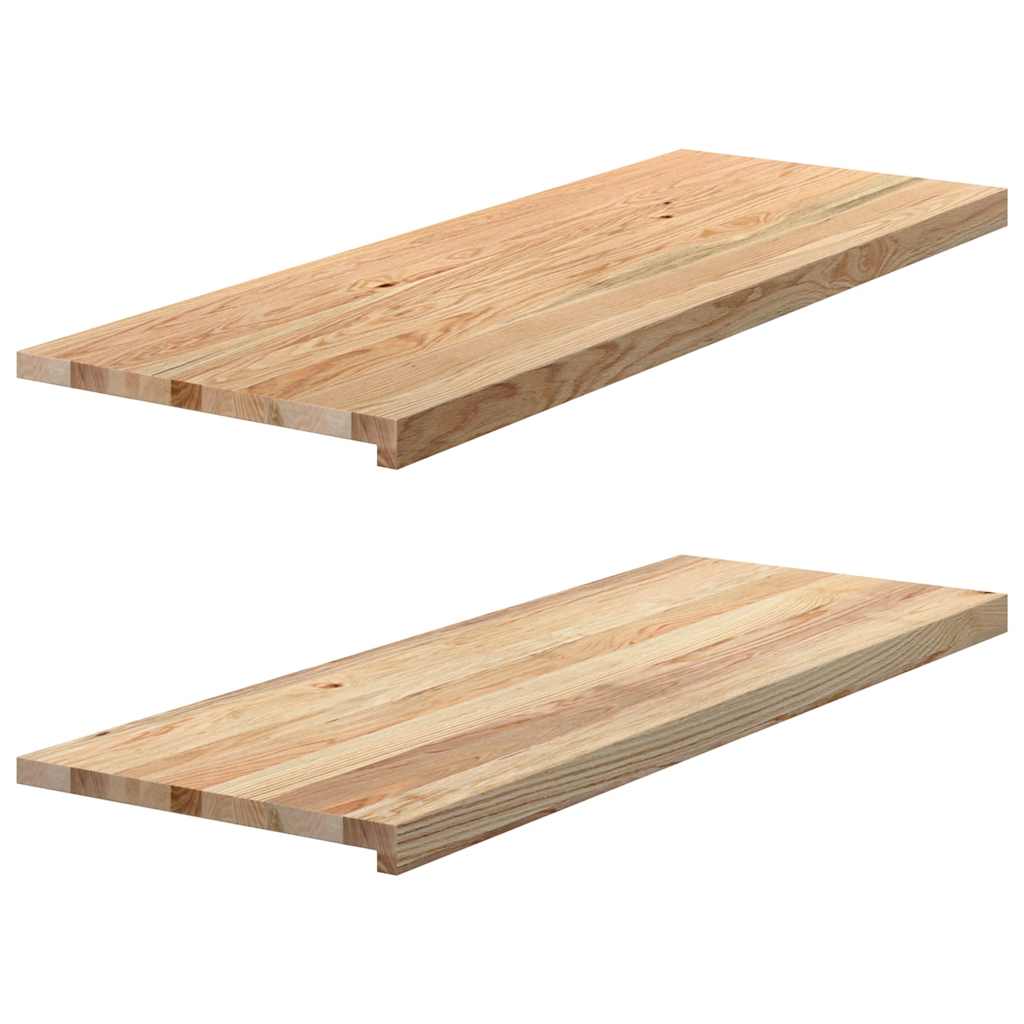 Appuis De Fenêtre 2 Pcs Non Traité 160X25X2Cm Bois Chêne Massif
