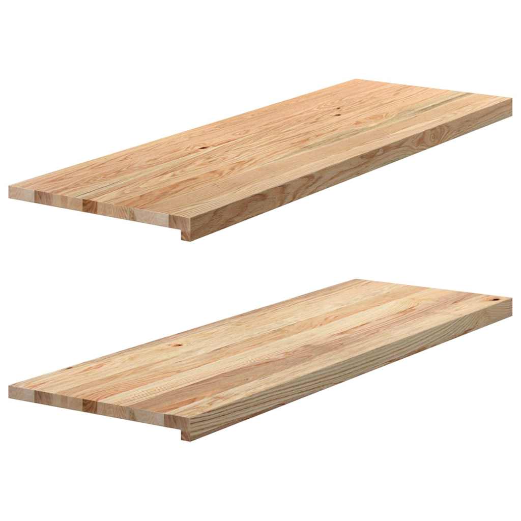 Appuis De Fenêtre 2 Pcs Non Traité 160X25X2Cm Bois Chêne Massif