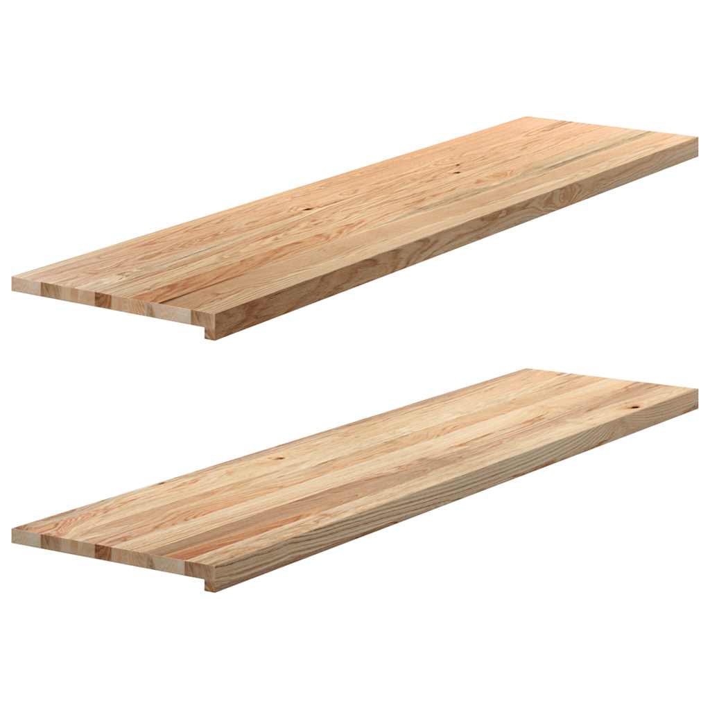 Appuis De Fenêtre 2 Pcs Non Traité 160X25X2Cm Bois Chêne Massif