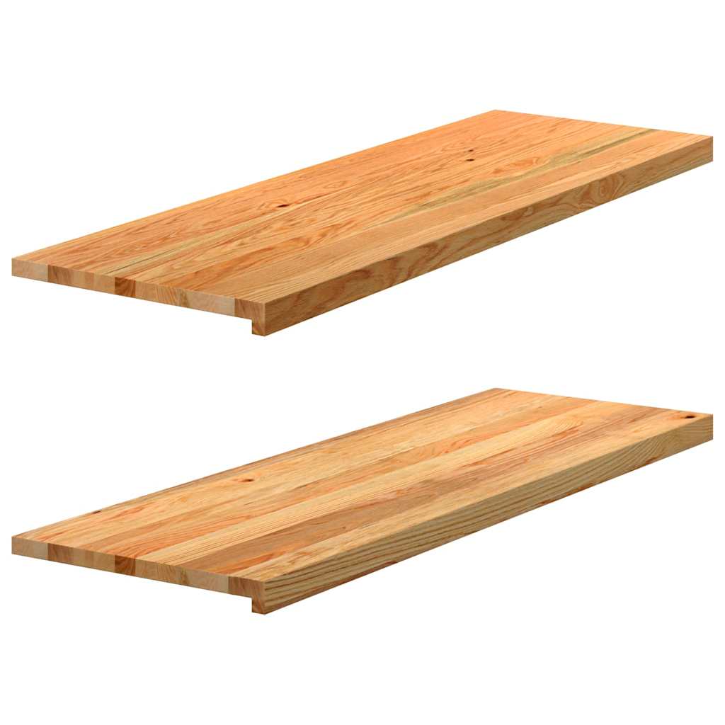 Appuis De Fenêtre 2 Pcs Non Traité 160X25X2Cm Bois Chêne Massif