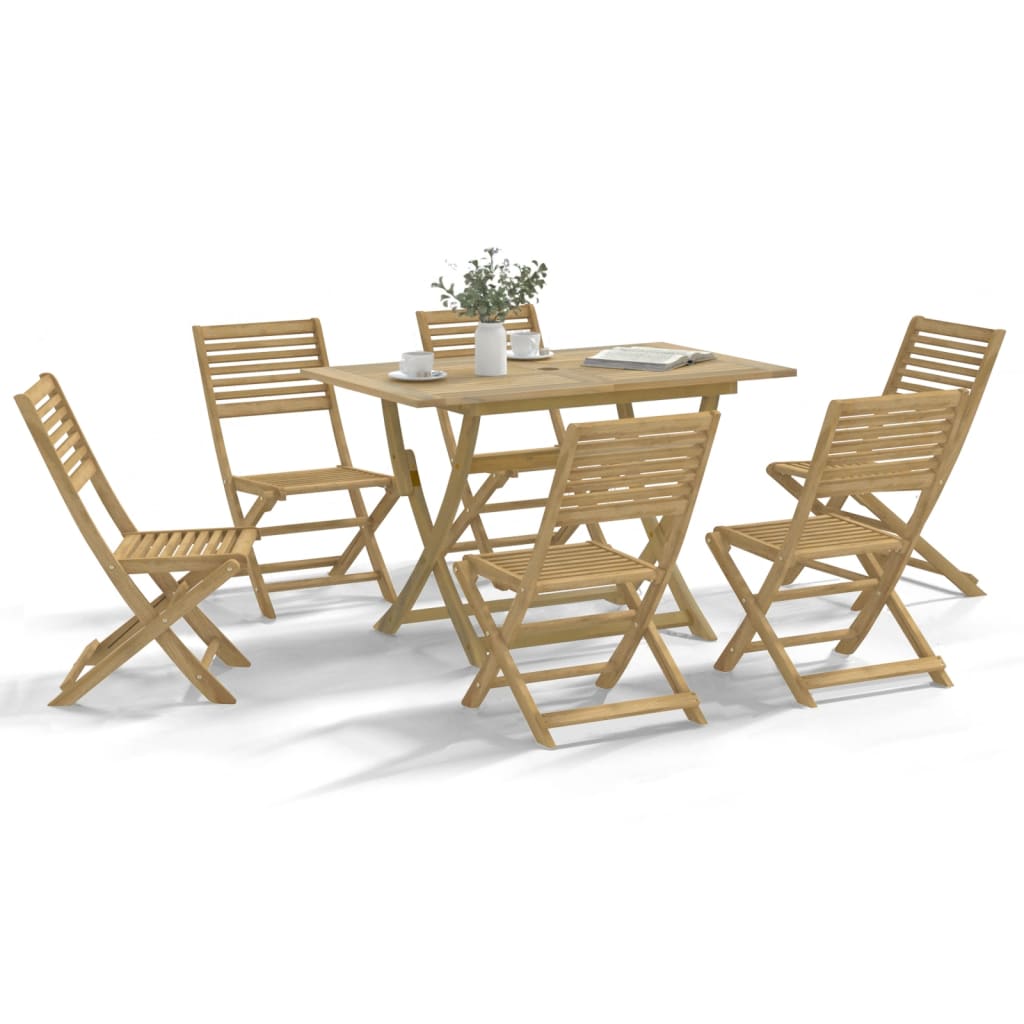 Ensemble À Manger De Jardin 7 Pcs Bois D'acacia Solide