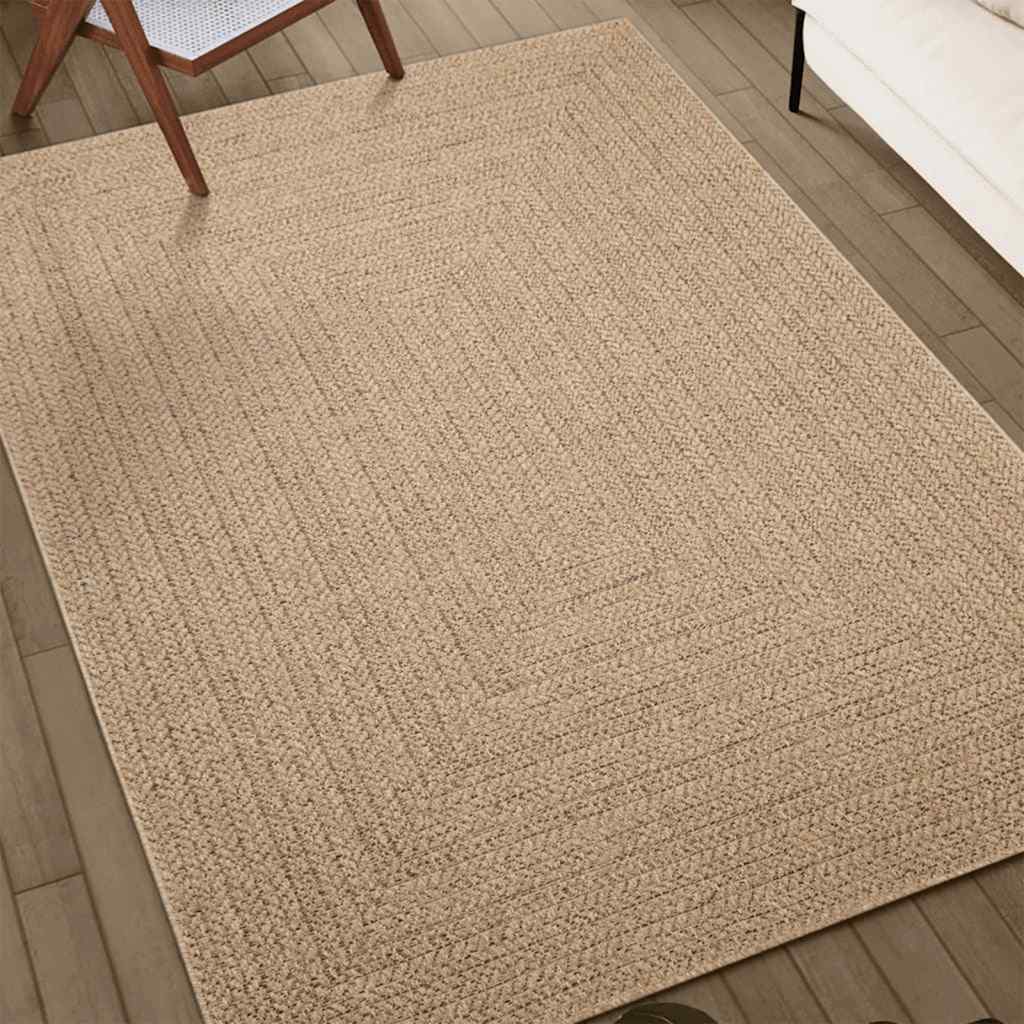 Tapis Zizur Beige 80X250 Cm Aspect De Jute Intérieur Extérieur