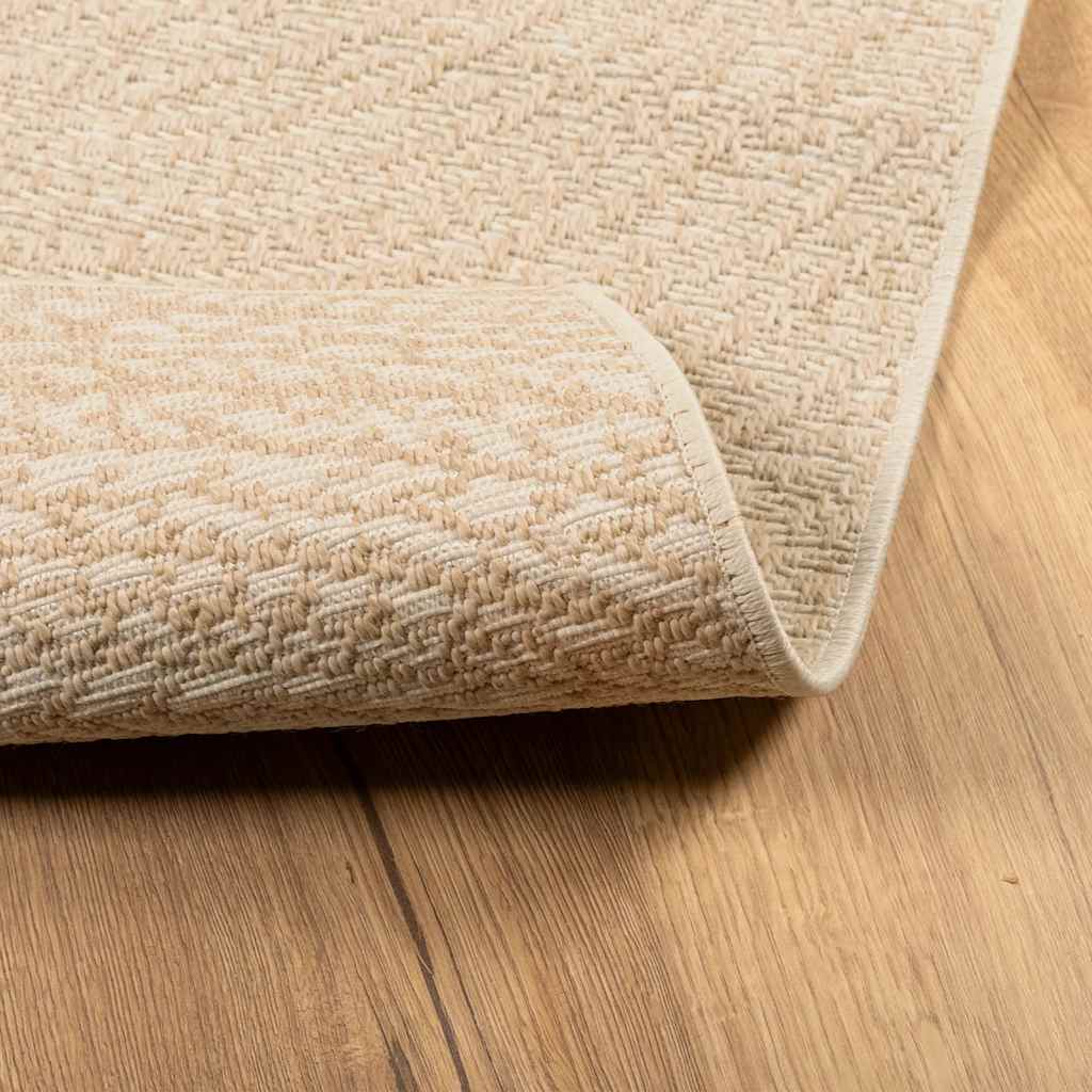 Tapis Zizur Beige 60X110 Cm Aspect De Jute Intérieur Extérieur