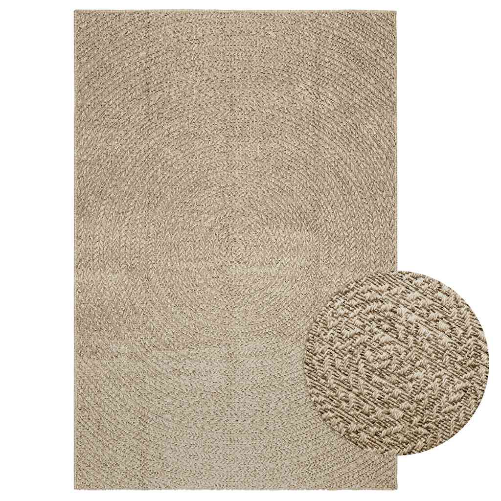 Tapis Zizur Beige 140X200 Cm Aspect De Jute Intérieur Extérieur