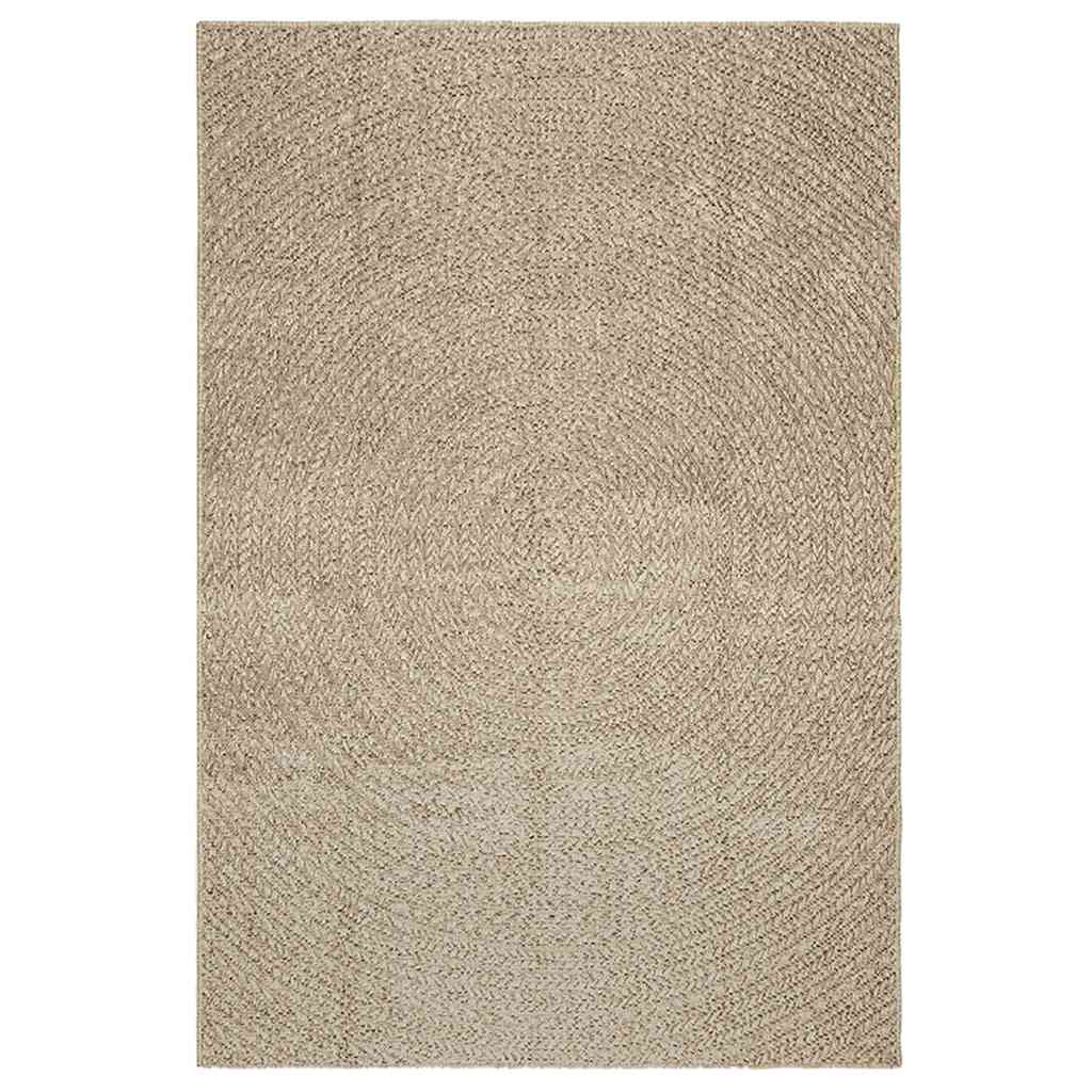 Tapis Zizur Beige 140X200 Cm Aspect De Jute Intérieur Extérieur