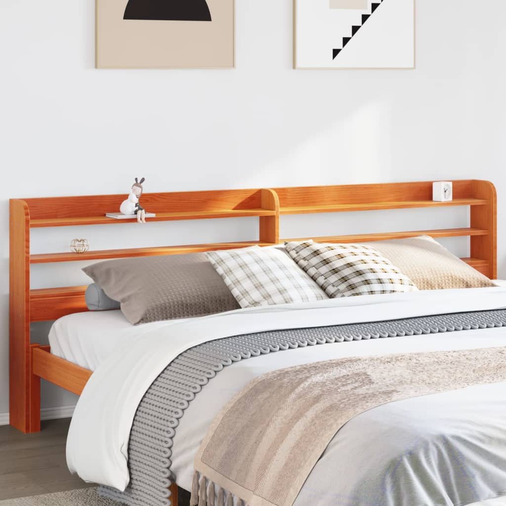 Tête De Lit Avec Étagères 135 Cm Bois Massif De Pin