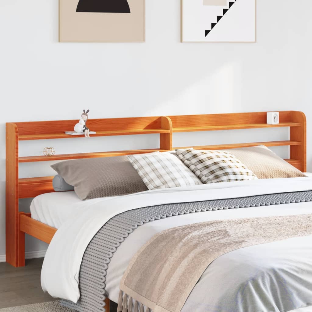 Tête De Lit Avec Étagères 135 Cm Bois Massif De Pin