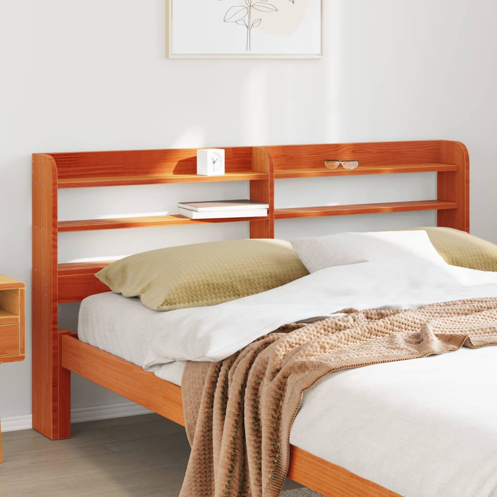 Tête De Lit Avec Étagères 135 Cm Bois Massif De Pin