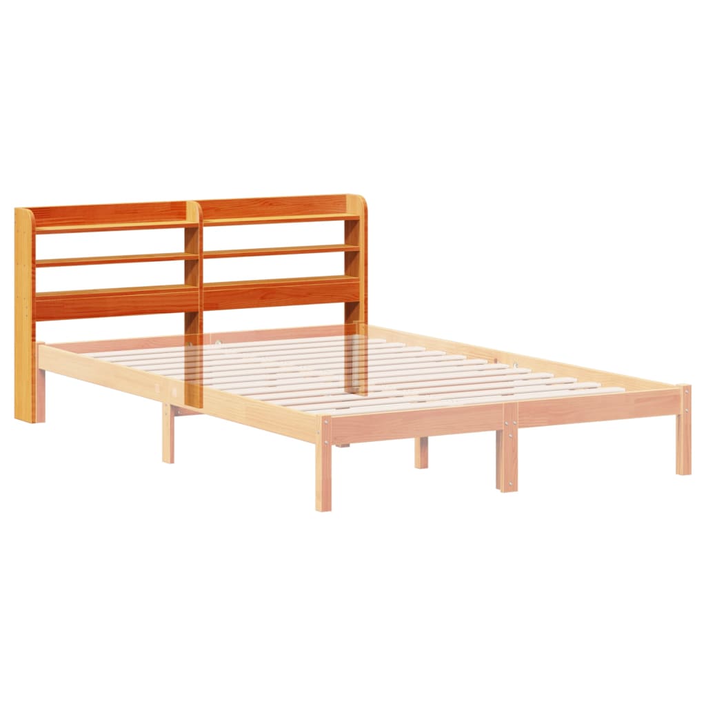 Tête De Lit Avec Étagères 135 Cm Bois Massif De Pin