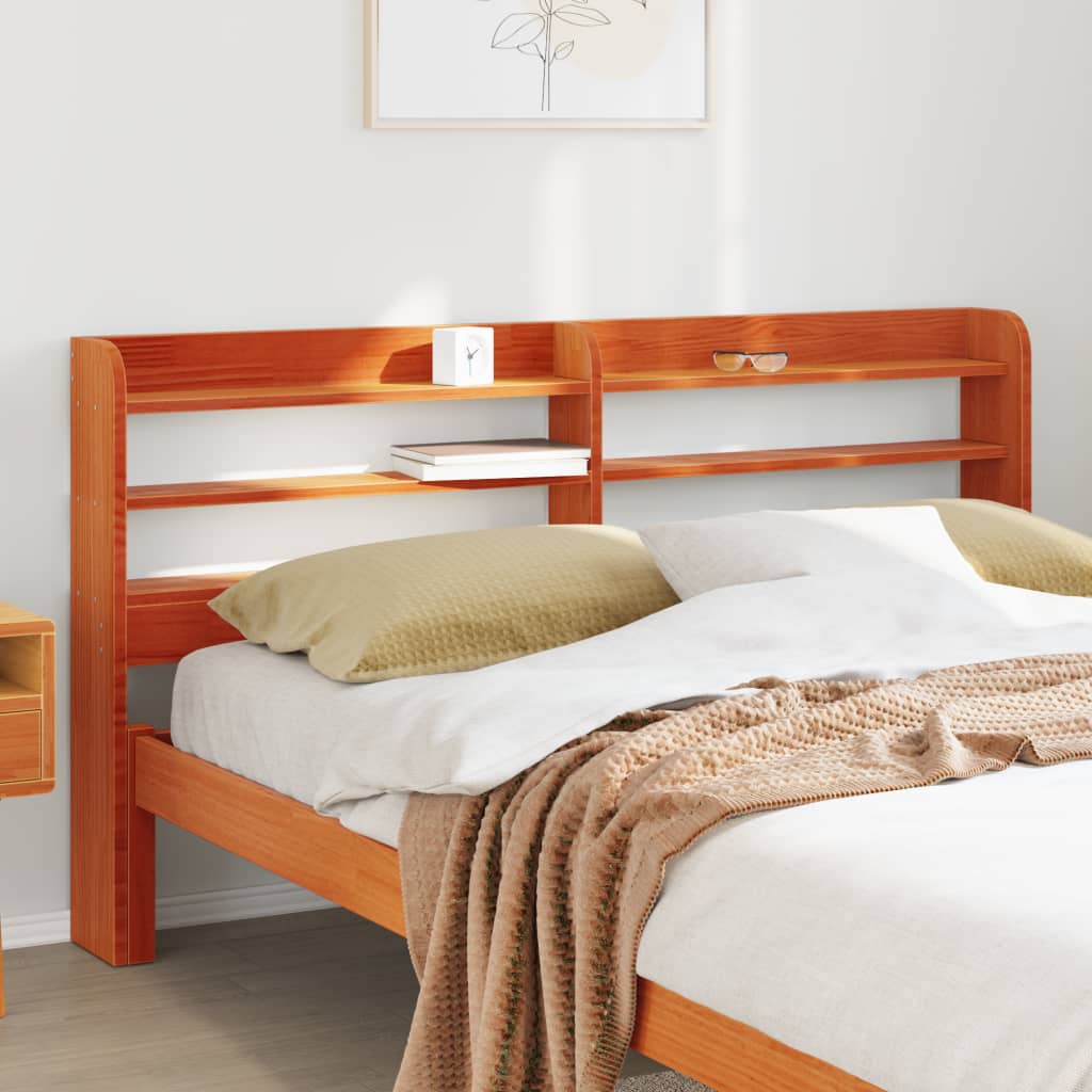 Tête De Lit Avec Étagères 135 Cm Bois Massif De Pin