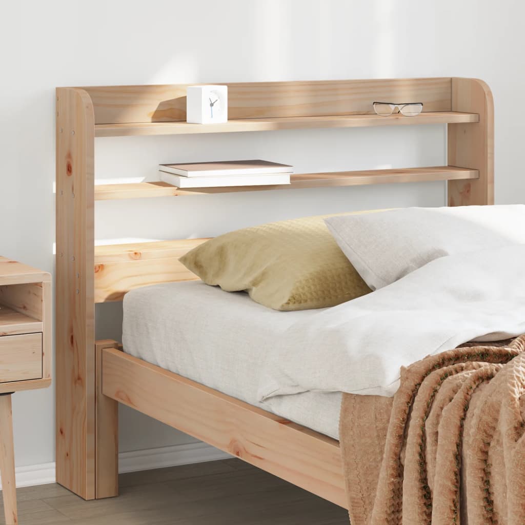 Tête De Lit Avec Étagères 135 Cm Bois Massif De Pin