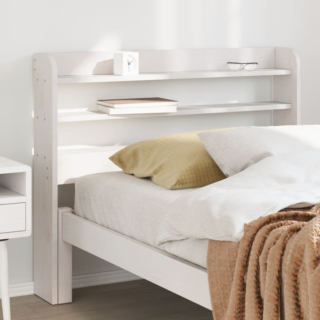 Tête De Lit Avec Étagères 135 Cm Bois Massif De Pin