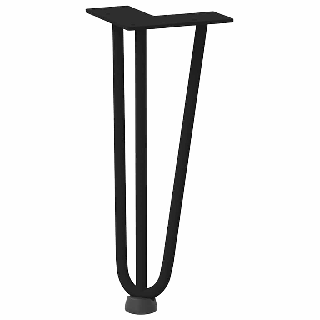 Pieds En Épingle À Cheveux Pour Table Basse 4 Pièces Acier Massif Noir
