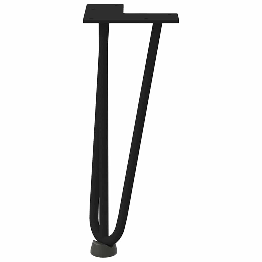 Pieds En Épingle À Cheveux Pour Table Basse 4 Pièces Acier Massif Noir