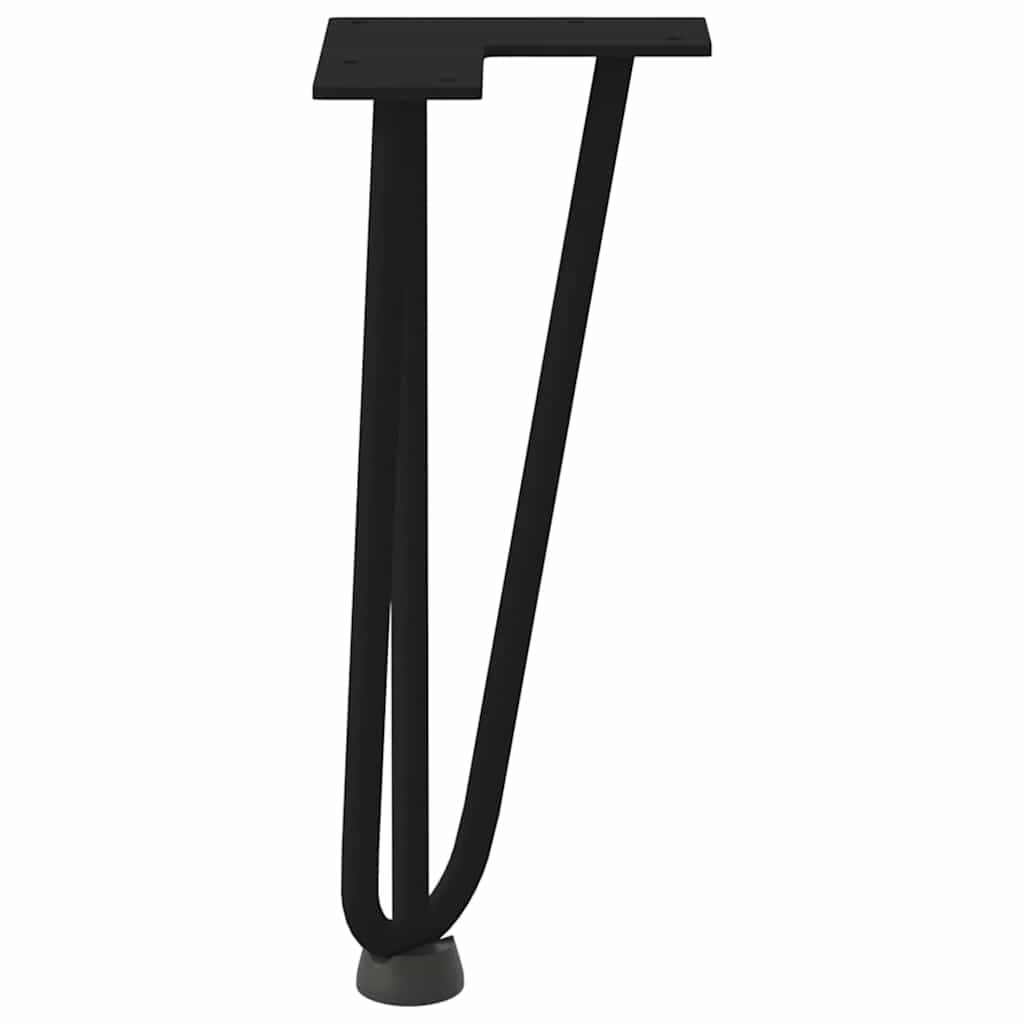 Pieds En Épingle À Cheveux Pour Table Basse 4 Pièces Acier Massif Noir