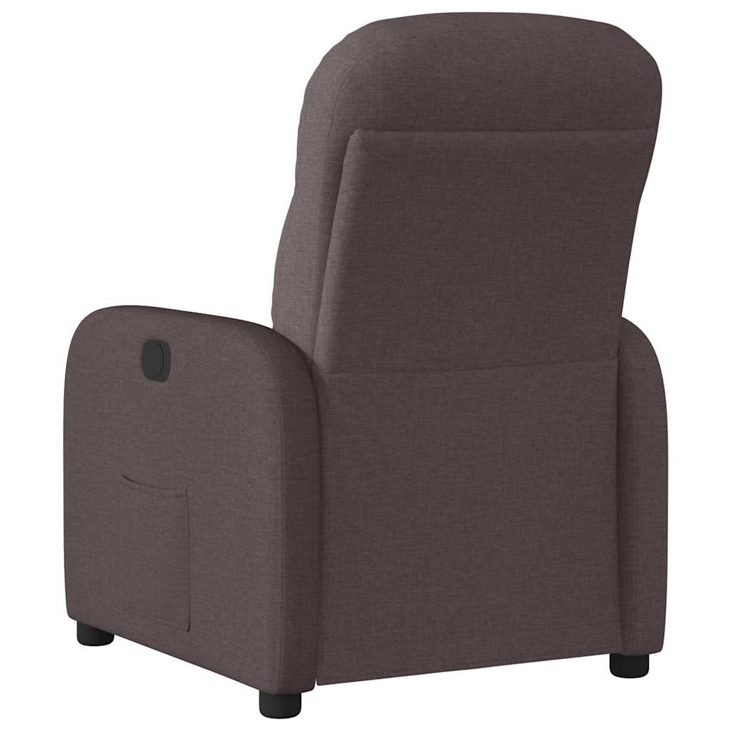 Fauteuil Inclinable Électrique Tissu Marron Foncé