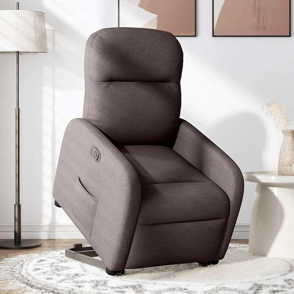 Fauteuil Inclinable Électrique Tissu Marron Foncé