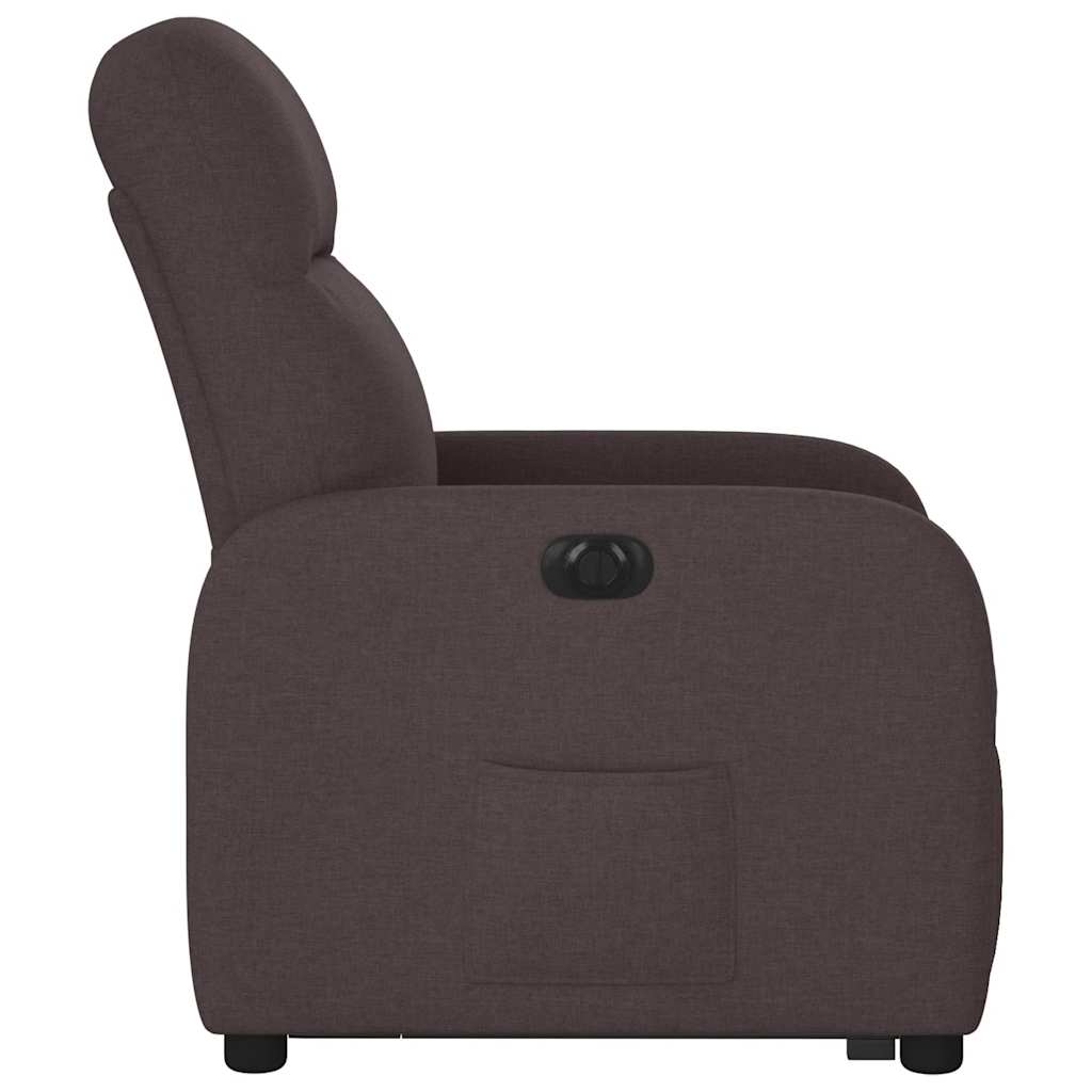 Fauteuil Inclinable Électrique Tissu Marron Foncé