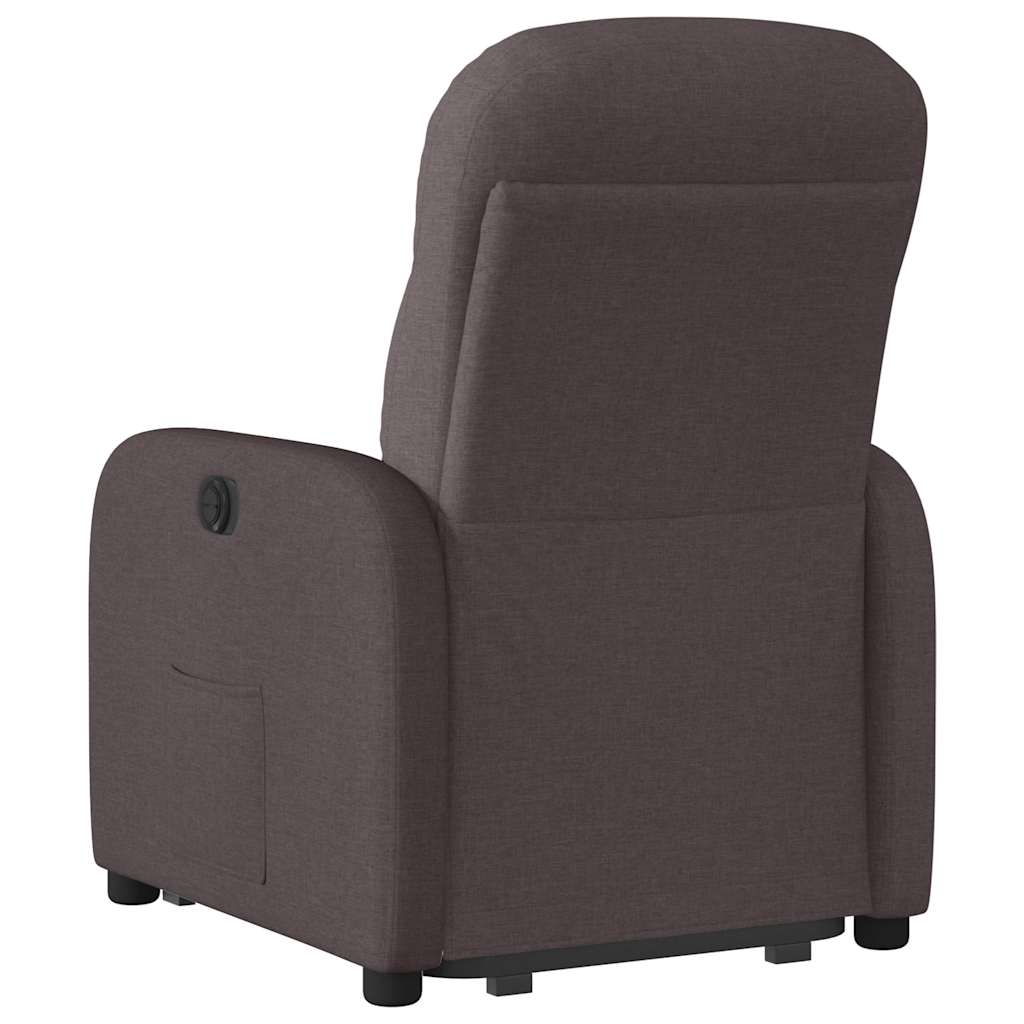 Fauteuil Inclinable Électrique Tissu Marron Foncé