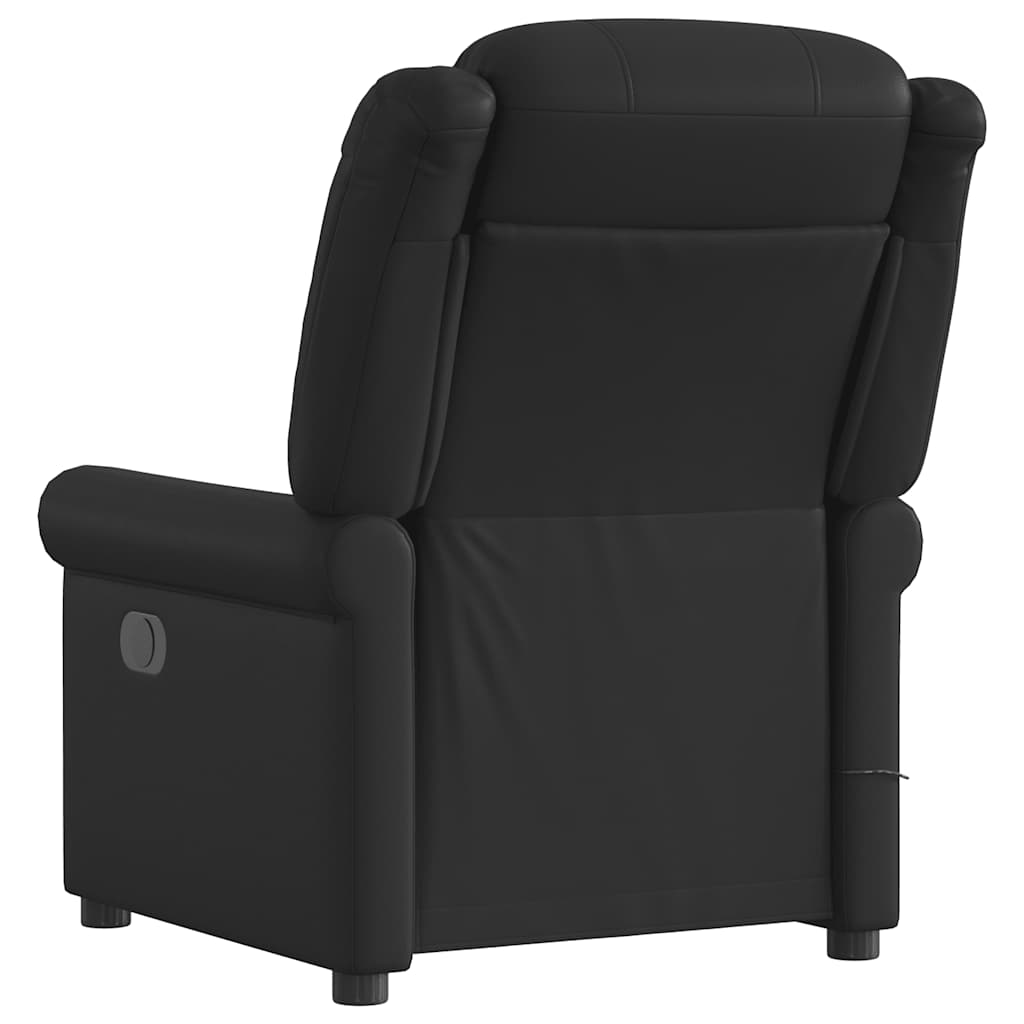 Fauteuil Massage Inclinable Électrique Brillant Similicuir Noir