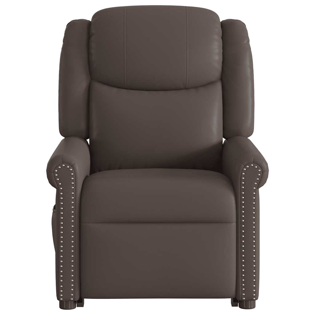 Fauteuil Inclinable Électrique Brillant Similicuir Marron