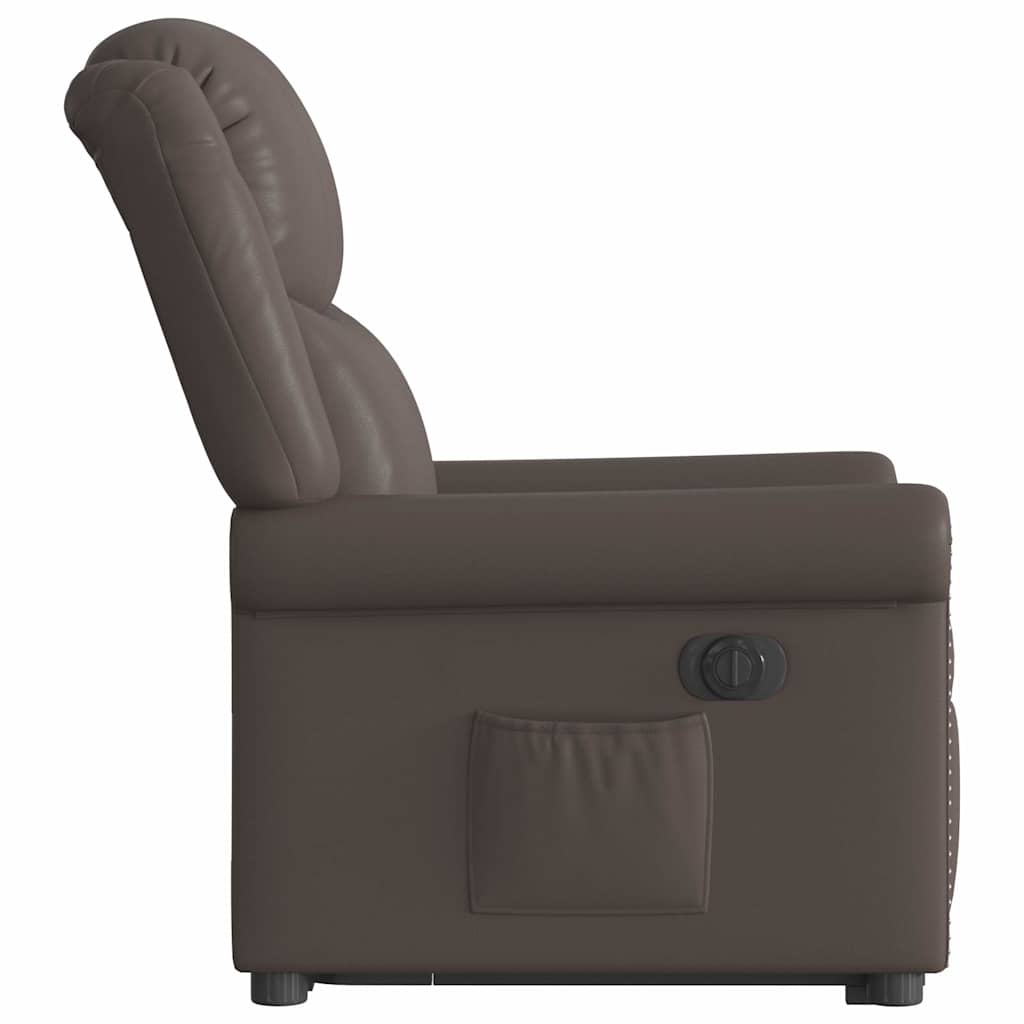 Fauteuil Inclinable Électrique Brillant Similicuir Marron