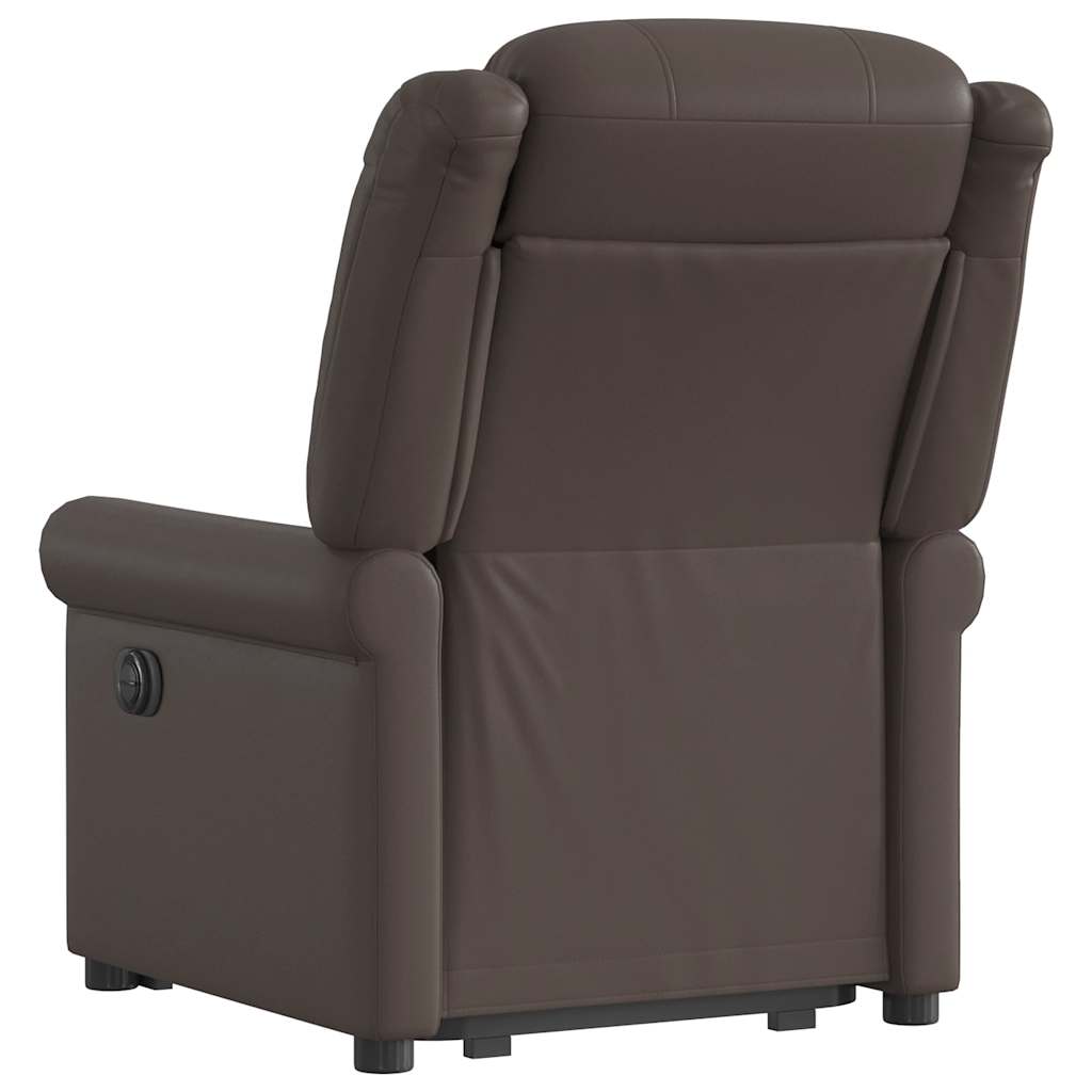Fauteuil Inclinable Électrique Brillant Similicuir Marron